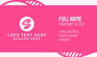 Pink Swirly Letter S Business Card Design