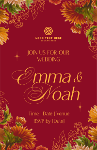 Floral Minimalist Wedding Invitation Image Preview