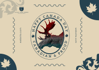 Canada Day Moose Postcard