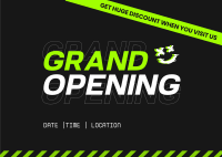 Grand Opening Modern Grunge Postcard