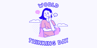 Woman Thinking Day Twitter Post