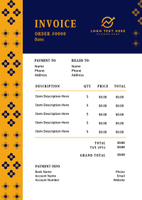 Geometric Floral Invoice