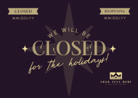 Holiday Closing Badge Postcard