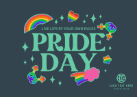 Pride Day Stickers Postcard