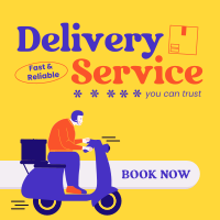 Retro Courier Service Instagram Post Design