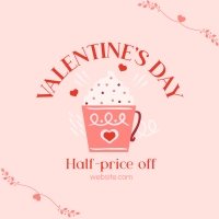 Valentine's Day Cafe Sale Linkedin Post Design