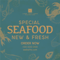Rustic Seafood Restaurant Instagram Post Design
