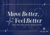 Modern Feel Better Yoga Meditation Postcard