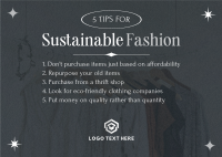 Stylish Chic Sustainable Fashion Tips Postcard Design