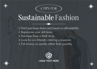 Stylish Chic Sustainable Fashion Tips Postcard Image Preview