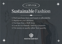 Stylish Chic Sustainable Fashion Tips Postcard