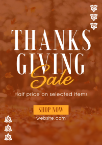 Thanksgiving Leaves Sale Poster