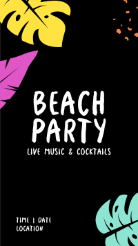 Beach Party Neon Facebook Story