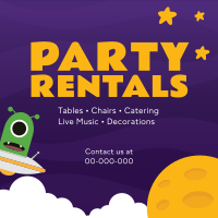 Party Rentals For Kids Instagram Post Design