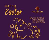 Easter Bunny Greeting Facebook Post Design