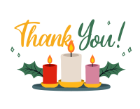 Christmas Candles Thank You Card Image Preview