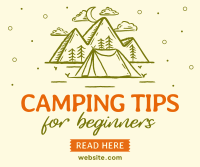 Camping Tips For Beginners Facebook Post