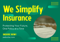 Simplify Insurance  Postcard Design