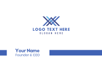 Blue Letter X Lines Business Card