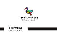 Colorful Duck Outline Business Card Design