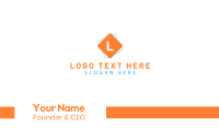 Orange Square Letter Business Card Design