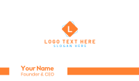 Orange Square Letter Business Card