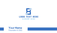 Blue Digital Number 8 Business Card