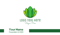 Green Yellow Leaf Lotus Business Card Design