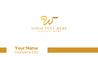 Gold Letter W Business Card