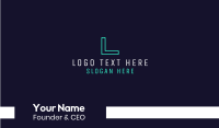 Neon Blue Letter Font Business Card