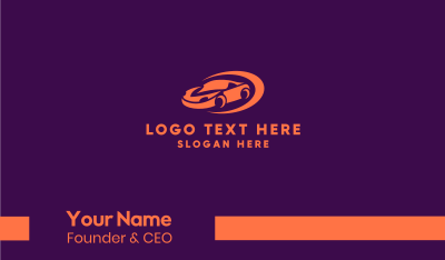 Simple Orange Car Business Card