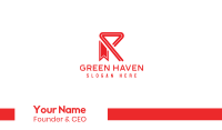 Red R Ribbon Business Card Image Preview