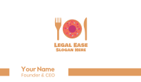 Sweet Donut Dessert Knife & Fork Business Card