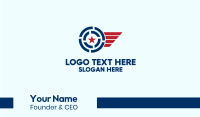 Patriotic Star Wings Business Card Design