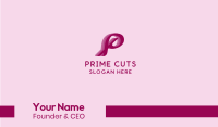 Feminine Cursive Letter P  Business Card Image Preview