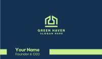 Green Geometric House Business Card Image Preview