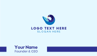 Blue Hand Business Card example 4