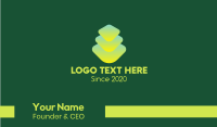 Green Gradient Zen Stones Business Card Design