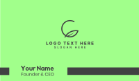 Green Leaf Circle Business Card Design