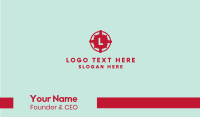 Red Compass Lettermark Business Card Design