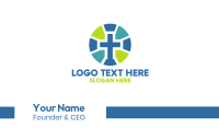 Mosaic Cross Badge Business Card Design
