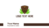 Smiling Tiki Mask Business Card Design