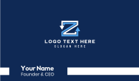 Letter Z Arrows Business Card Design