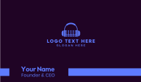 Purple Audio Mixing Headphones Business Card