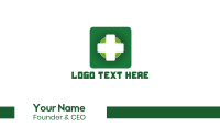 Medical Green Cross App Business Card Design