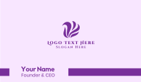 Violet Abstract Flame Business Card