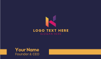 Creative Geometric Letter K Business Card