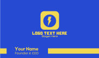 Electric Thunderbolt App Business Card Design