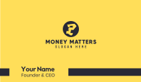 Yellow Letter P Business Card