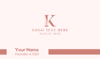 Elegant Leaves Letter K Business Card Design